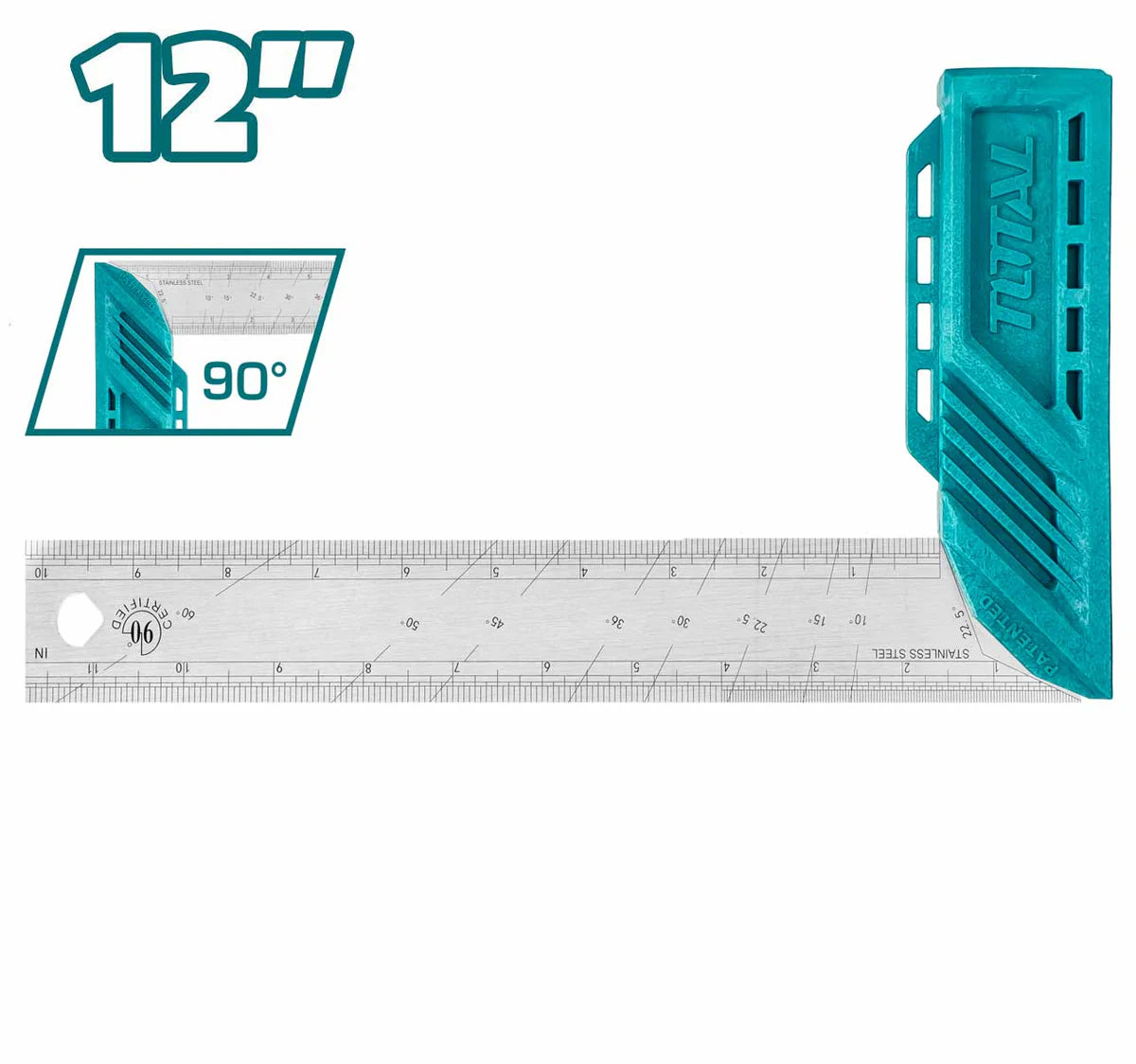 Total TMT61126 Angle Square 300mm (12") - Stainless Steel Blade Total
